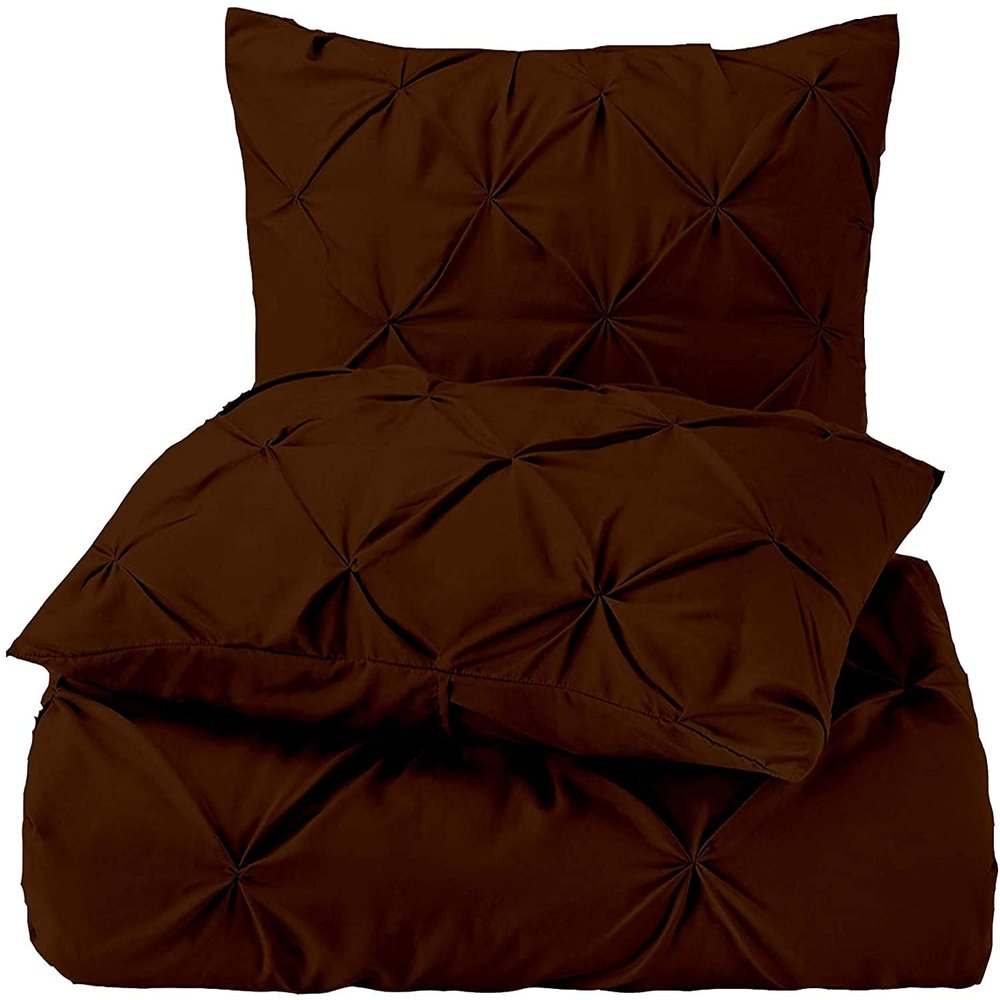 3 PC Twin Size Duvet Cover Set Cotton All Season Brown Duvet Cover Twin (68 x 90)