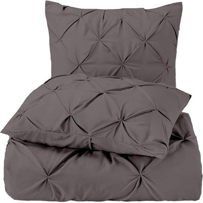 3 PC Alaskan King Size Duvet Cover Set Cotton All Season Dark Grey Duvet Cover Alaskan King 132x120