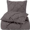3 PC Alaskan King Size Duvet Cover Set Cotton All Season Dark Grey Duvet Cover Alaskan King 132x120 view 1