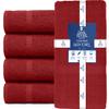 DAN RIVER Bath Towels Set of 4, 27 x 54 Inches, 100% Cotton, Larger & Lighter Weight, Quicker to Dry, Super Soft and Absorbent, Ideal Absorbent Bath Towels for Daily Use, Red view 3