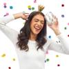 Two's Company Birthday Queen Stemless Wine Glass And Glitter Crown Headband view 2