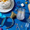 Two's Company Birthday Queen Stemless Wine Glass And Glitter Crown Headband view 3
