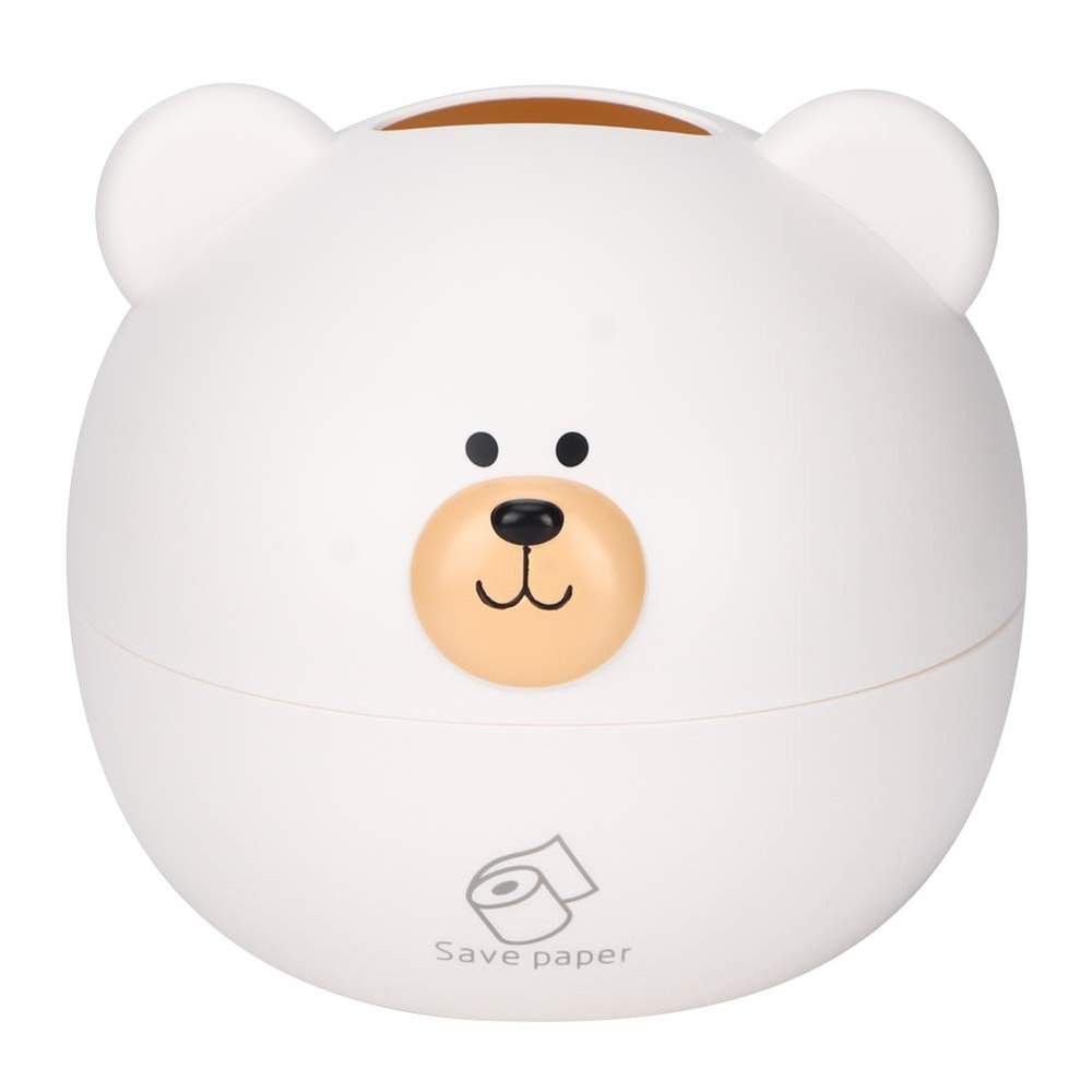 Firlar Multifunctional Tissue Box Holder Cover,Household Cartoon Bear Storage Organizer Facial Tissue Paper Holder Decorative for Home Office Desk(White)