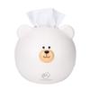 Firlar Multifunctional Tissue Box Holder Cover,Household Cartoon Bear Storage Organizer Facial Tissue Paper Holder Decorative for Home Office Desk(White) view 2