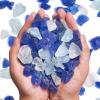 Versatile Frosted Sea Glass Block - 1LB Blue Vase fillers, Aquarium Gravels, Sea Glass Decor, Ideal for DIY Crafts, and Home Decor - Perfect for Beach Weddings and More (Cobalt & Turquoise & White) view 1