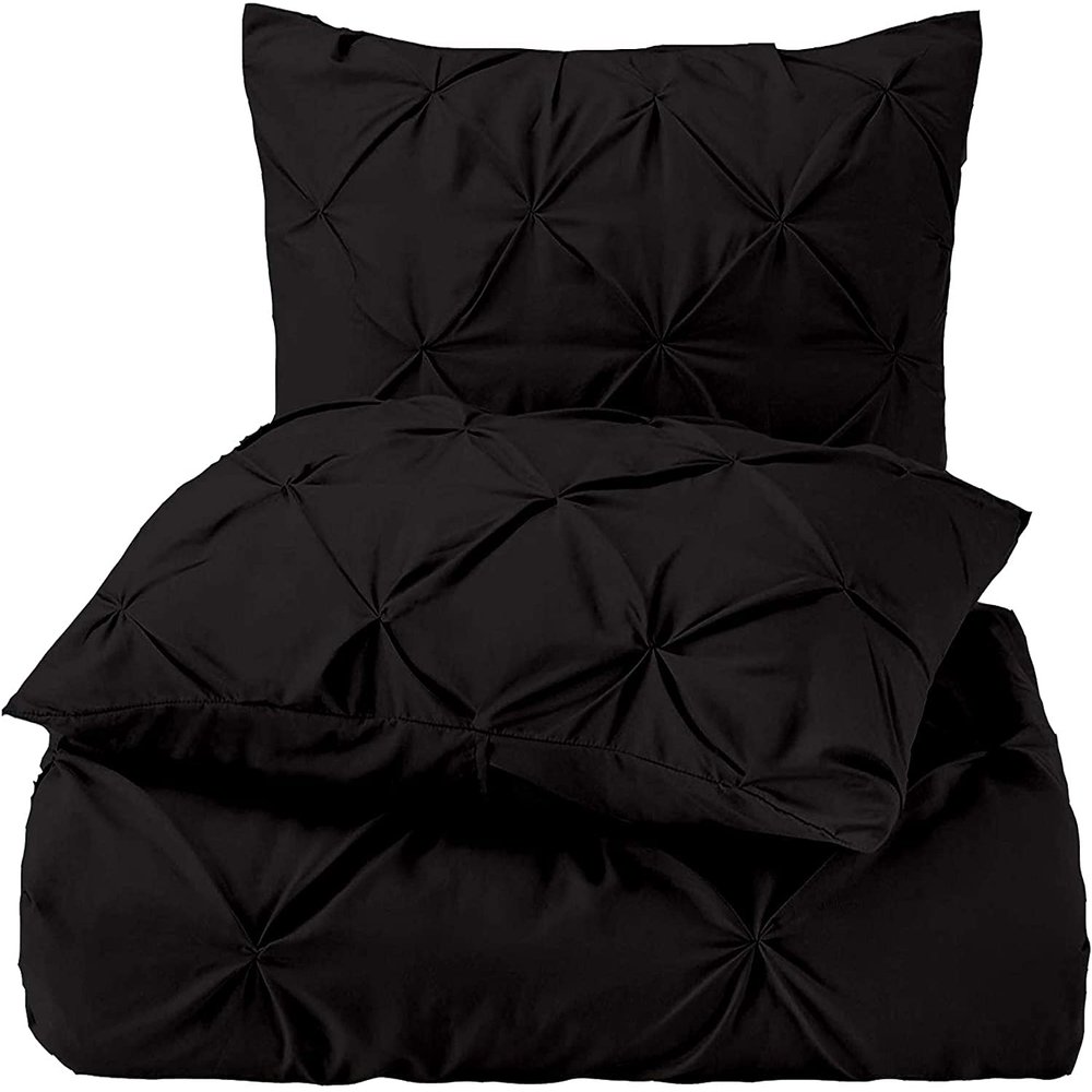 3 PC Oversized King Size Duvet Cover Set Cotton All Season Black Duvet Cover Oversized King (116'' x 98'')