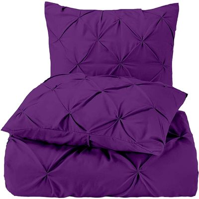 3 PC Oversized King Size Duvet Cover Set Cotton All Season Purple Duvet Cover Oversized King (116'' x 98'')