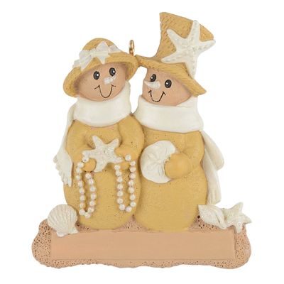 3D Personalized Our First Christmas Ornament 2025 | Summer Sandy Couple Ornaments Vacation Couples Ornament 2025 Family of 2 Unique for a Couple Ornaments Couples Unique Gifts Keepsake