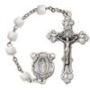 SHERMAN Women's Small White Catholic Rosary Beads, Glass beads view 1