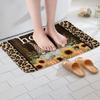 Cute Gnomes Bath Mats,Brown Leopard Sunflowers Mats Rugs for Kids Girls Boys Adults Bedroom Decor,Wooden Plank Cabin Bath Carpets,Rustic Farmhouse Bath Rugs,Absorbent Floor Mats,16Wx24L Inches view 4