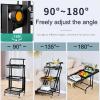 3-Tier Storage Cart, Multifunction Utility Rolling Cart Kitchen Storage Rack Room Organization,Folding Diaper Cart,Mobile Metal Shelving Unit Cart with Lockable Wheels for Bathroom,Laundry,Living Room view 4