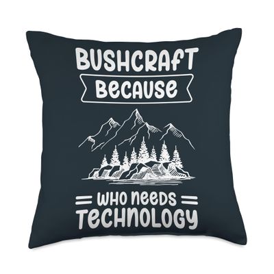 Bushcraft Gifts for Men and Women Wilderness Survival Bushcraft Throw Pillow, 18x18, Multicolor
