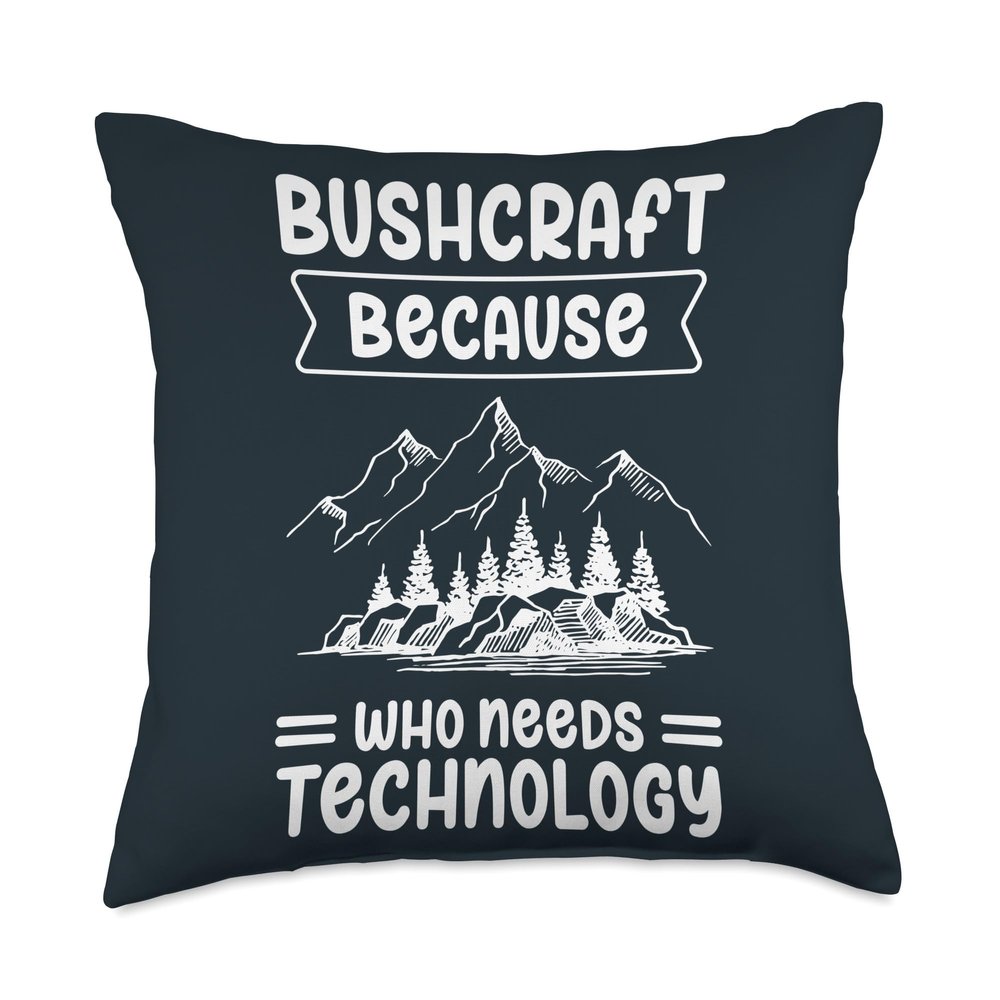 Bushcraft Gifts for Men and Women Wilderness Survival Bushcraft Throw Pillow, 18x18, Multicolor