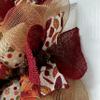 Autumn Welcome Burgundy and Gold Wreath Handmade Deco Mesh Available in 24 inch and 28 inch diameters view 4