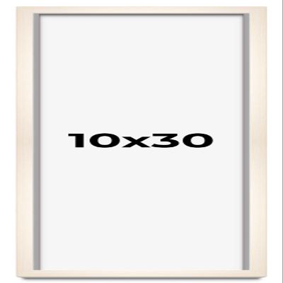 10x30 Shadow Box Cream of Wheat White Washed Display Frame | 0.875 Inches Deep Solid Wood Shadowbox | UV Resistant Acrylic Front, Acid Free Backing, and Hanging Hardware | Waverly Picture Frame Style