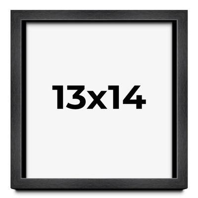 13x14 Shadow Box Frame Grey Charcoal Black | 0.875 Inches Deep | Solid Wood Shadowbox Display Frame | UV Resistant Acrylic Plexiglass, Acid Free Backing and Hanging Hardware | Brenner Frame Style