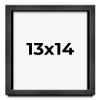 13x14 Shadow Box Frame Grey Charcoal Black | 0.875 Inches Deep | Solid Wood Shadowbox Display Frame | UV Resistant Acrylic Plexiglass, Acid Free Backing and Hanging Hardware | Brenner Frame Style view 1