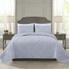 Chezmoi Collection Luca 3-Piece Oversized Bedspread Set, King Size, Silver Gray - Summer Quilt Lightweight Microfiber Bedspread 118 x 106 - Floral Medallion Pattern Coverlet for All Season view 2