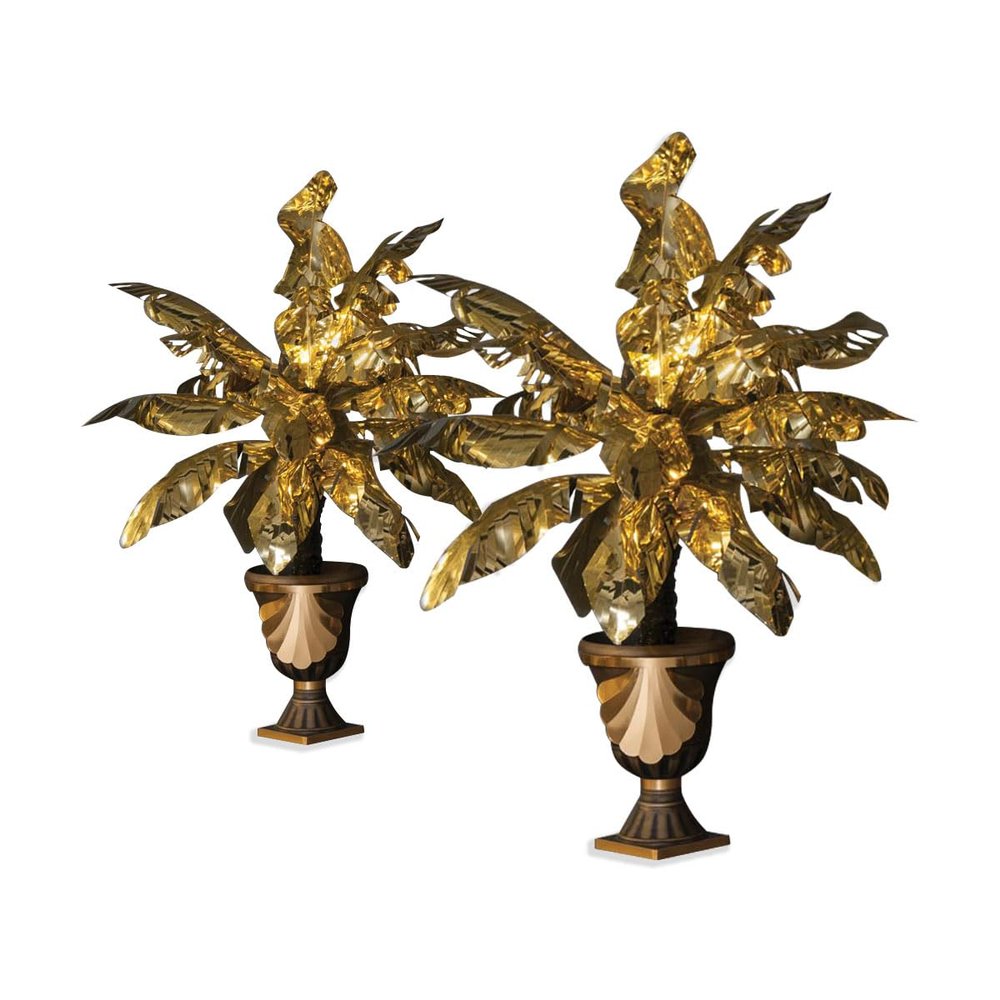 Anderson's Golden Sheen Palm Urns Kit, Set of 2, Prom, Homecoming, Party Decorations, Event Dcor, Props, Photo Ops