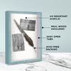 10x11 Shadow Box Frame Blue | 1.125 Inches Deep Real Wood Rustic Shadowbox Display Frame | UV Resistant Acrylic Front, Acid Free Backing, and Hanging Hardware | Jaylee Picture Frame Style view 2