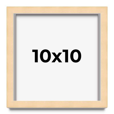 10x10 Shadow Box Frame Brown | 0.875 Inches Deep Real Wood Contemporary Shadowbox Display Frame | UV Resistant Acrylic Front, Acid Free Backing, and Hanging Hardware | Lindley Picture Frame Style