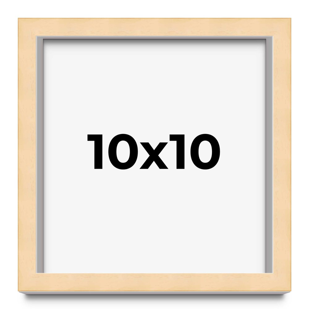 10x10 Shadow Box Frame Brown | 0.875 Inches Deep Real Wood Contemporary Shadowbox Display Frame | UV Resistant Acrylic Front, Acid Free Backing, and Hanging Hardware | Lindley Picture Frame Style