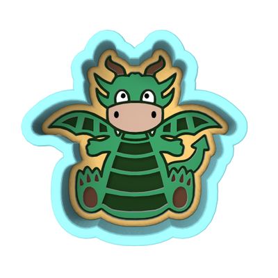 Dragon Cookie Cutter & Stamp #3 (3.5 in. Tall X 3.24 in. Wide)