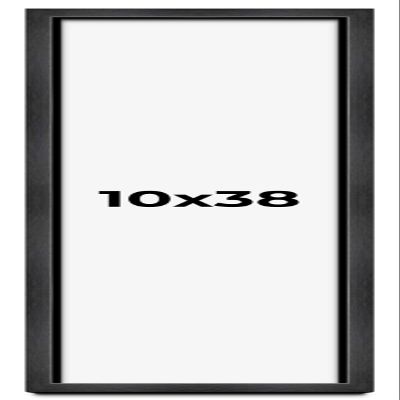 10x38 Shadow Box Frame Grey Charcoal Black | 0.875 Inches Deep | Solid Wood Shadowbox Display Frame | UV Resistant Acrylic Plexiglass, Acid Free Backing and Hanging Hardware | Brenner Frame Style