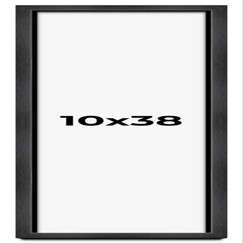 10x38 Shadow Box Frame Grey Charcoal Black | 0.875 Inches Deep | Solid Wood Shadowbox Display Frame | UV Resistant Acrylic Plexiglass, Acid Free Backing and Hanging Hardware | Brenner Frame Style
