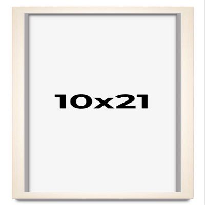 10x21 Shadow Box Cream of Wheat White Washed Display Frame | 0.875 Inches Deep Solid Wood Shadowbox | UV Resistant Acrylic Front, Acid Free Backing, and Hanging Hardware | Waverly Picture Frame Style