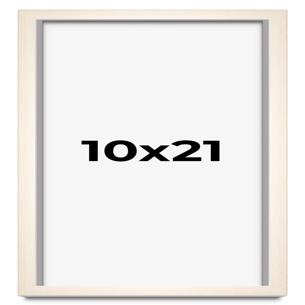 10x21 Shadow Box Cream of Wheat White Washed Display Frame | 0.875 Inches Deep Solid Wood Shadowbox | UV Resistant Acrylic Front, Acid Free Backing, and Hanging Hardware | Waverly Picture Frame Style