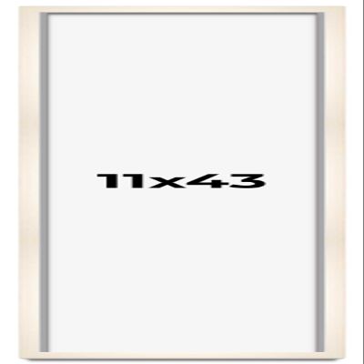 11x43 Shadow Box Cream of Wheat White Washed Display Frame | 0.875 Inches Deep Solid Wood Shadowbox | UV Resistant Acrylic Front, Acid Free Backing, and Hanging Hardware | Waverly Picture Frame Style