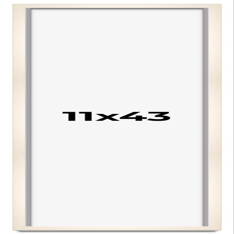 11x43 Shadow Box Cream of Wheat White Washed Display Frame | 0.875 Inches Deep Solid Wood Shadowbox | UV Resistant Acrylic Front, Acid Free Backing, and Hanging Hardware | Waverly Picture Frame Style