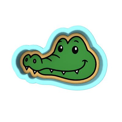 Alligator Head Cookie Cutter & Stamp #1 (6 in. Wide X in. 3.89 Tall)