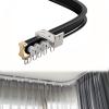 Aluminium Alloy Ceiling Track for Curtains Sliding Curtain Track Flexible Bendable Ceiling Curtain Track Ceiling Wall Mount Curtain Sliding Track System Set for L Shape U Shape Windows (Color : Black view 1