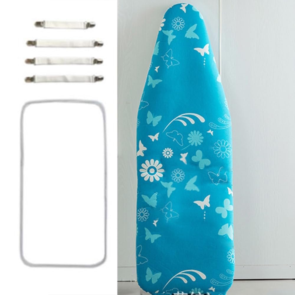 NILZA 58"18" Ironing Board Cover for Standard Ironing Boards, Ironing Board Cover and Pad Large Elastic Edge Iron Board Covers, Ironing Board Pad, Resist Scorching (Size : Blue Butterflies)