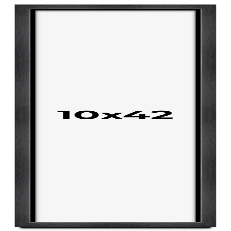 10x42 Shadow Box Frame Grey Charcoal Black | 0.875 Inches Deep | Solid Wood Shadowbox Display Frame | UV Resistant Acrylic Plexiglass, Acid Free Backing and Hanging Hardware | Brenner Frame Style
