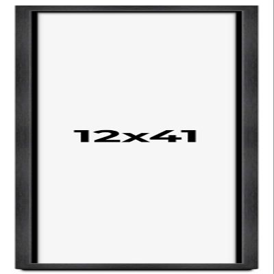 12x41 Shadow Box Frame Grey Charcoal Black | 0.875 Inches Deep | Solid Wood Shadowbox Display Frame | UV Resistant Acrylic Plexiglass, Acid Free Backing and Hanging Hardware | Brenner Frame Style