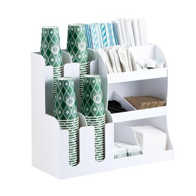 Coffee Station Organizer Set, Acrylic Coffee Bar Organizer For Counter, Coffee Condiment And Cup Storage Organizer