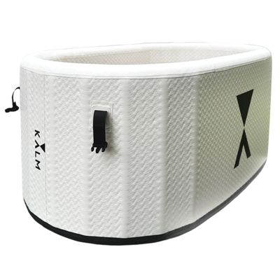 Kalm Cold Plunge Tub - Ice Bath for Recovery, Portable, Insulated, Rectangular, White, Fits 1-2 People, 52"L x 24.41"W x 28"H, KM-88 Model