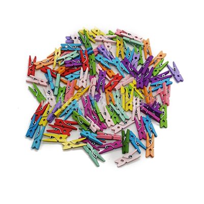 Colored Wooden Clothespins,200Pcs Assorted Color Home Wooden Clip Practical Colorful Wood Photo Office Note Clamp for DIY Home, School, Arts Crafts Deco