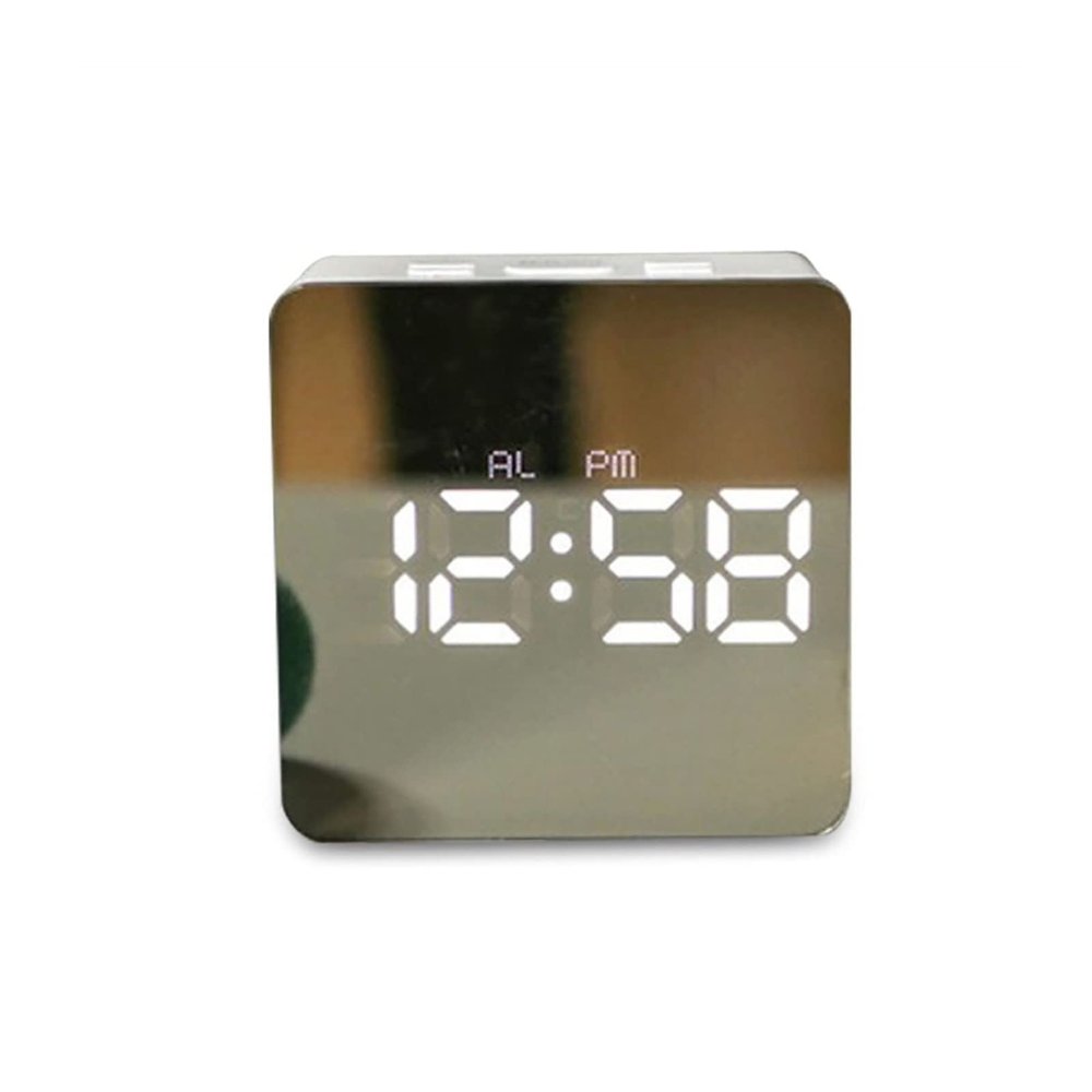 HASMI Display Clock Mini Led Alarm Clock Digital Child Electronic Alarm Clocks Screen Mirror Temperature Clock with Snooze Function Desk Clock, Red White Digital Clocks (Color : 2)