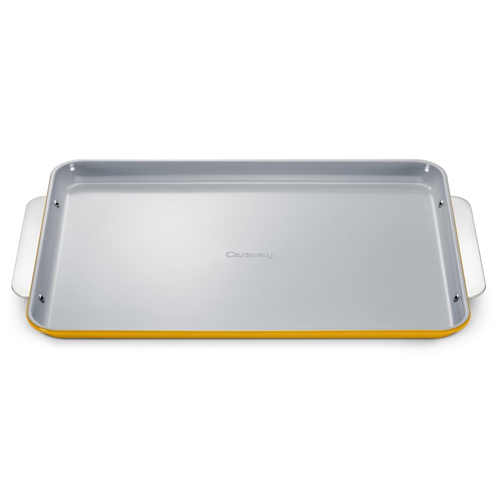 Caraway Non-Stick Ceramic Baking Sheet - Naturally Slick Ceramic Coating - Non-Toxic, PTFE & PFOA Free - Perfect for Baking, Roasting, and More - Large (18" x 13") - Marigold