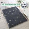 Futon Mattress Folding,Roll Up Floor Mattress for Adults Twin Size Mattress Topper with Cover,Japanese Floor Mat,Guest Room Bed Portable Camping Mattress,Crown,King/180x200cm view 2