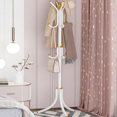 EMYJAY Balcony HangerFreestanding Coat Tree Coat Rack Freestanding 12 Hooks Stand Can Hang Bags and Hats at The Same Time Exquisite and Beautiful (Color : White)