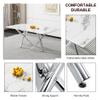 NYEESS Modern Dining Table Set for 8, Rectangular Faux Marble Dining Table Set with 0.39'' Thick Faux Marble Tabletop8 Faux Leather Upholstered Chairs Suitable for Dining Room,Living Room view 4