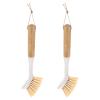 Lurrose 2pcs Long Handle Plastic Wok Brushes for Pot Cleaning Kitchen Dish Brushes Durable Bristles for Cast Pans and Non-Stick Cookware Cleaning view 1