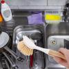 Lurrose 2pcs Long Handle Plastic Wok Brushes for Pot Cleaning Kitchen Dish Brushes Durable Bristles for Cast Pans and Non-Stick Cookware Cleaning view 2