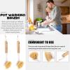 Lurrose 2pcs Long Handle Plastic Wok Brushes for Pot Cleaning Kitchen Dish Brushes Durable Bristles for Cast Pans and Non-Stick Cookware Cleaning view 3