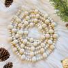 Wooden Bead Garland, 8.5 Foot(2.5m) Long Natural Farmhouse Scandinavian Christmas Tree Decor with Loops for Hanging view 1